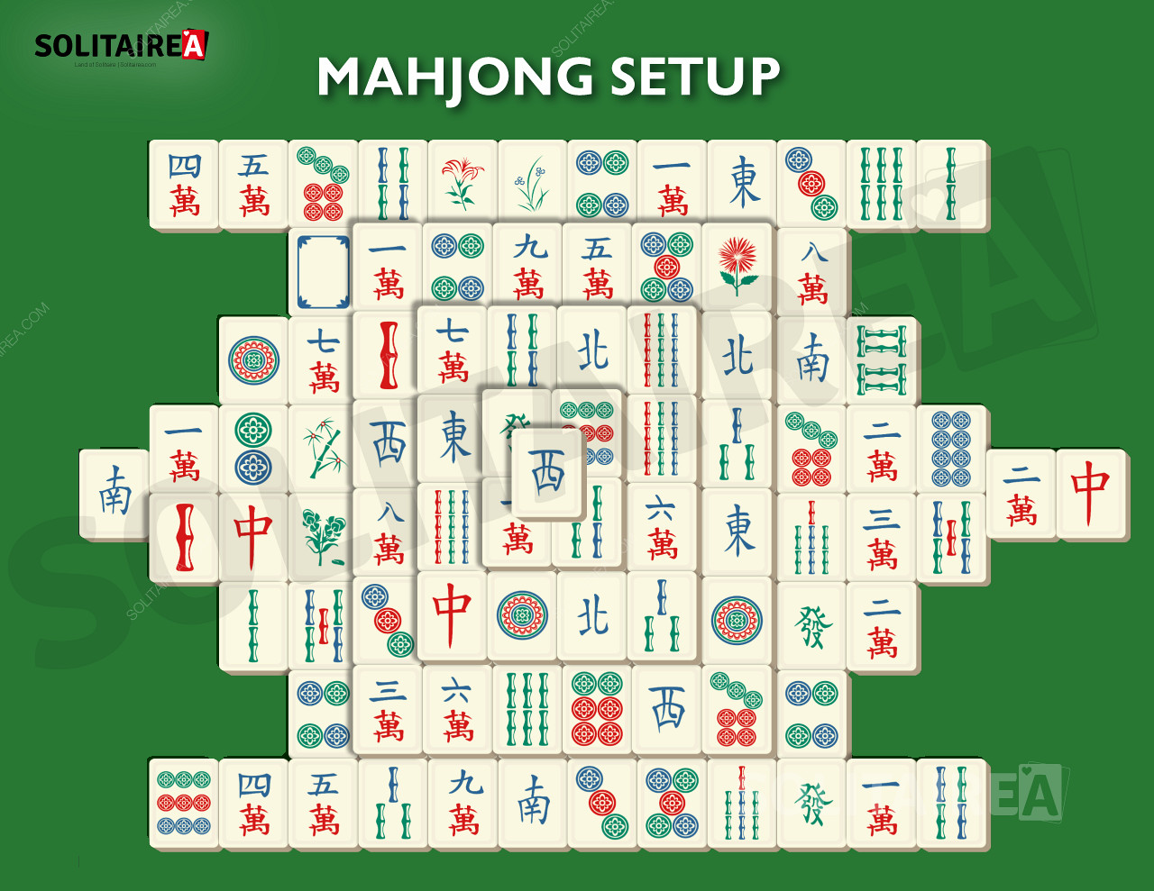 A képen látható, hogyan néz ki a Mahjong Solitaire beállítása.